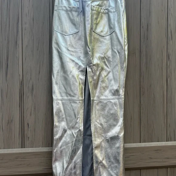 Lovers + Friends Monique Faux Leather Maxi Skirt in Metallic Silver New with Tag - Picture 4 of 6